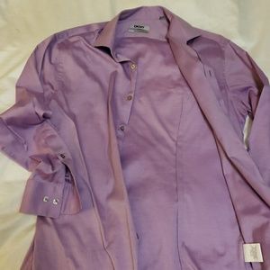 DKNY - 100% cotton Megenta slim fit dress shirt